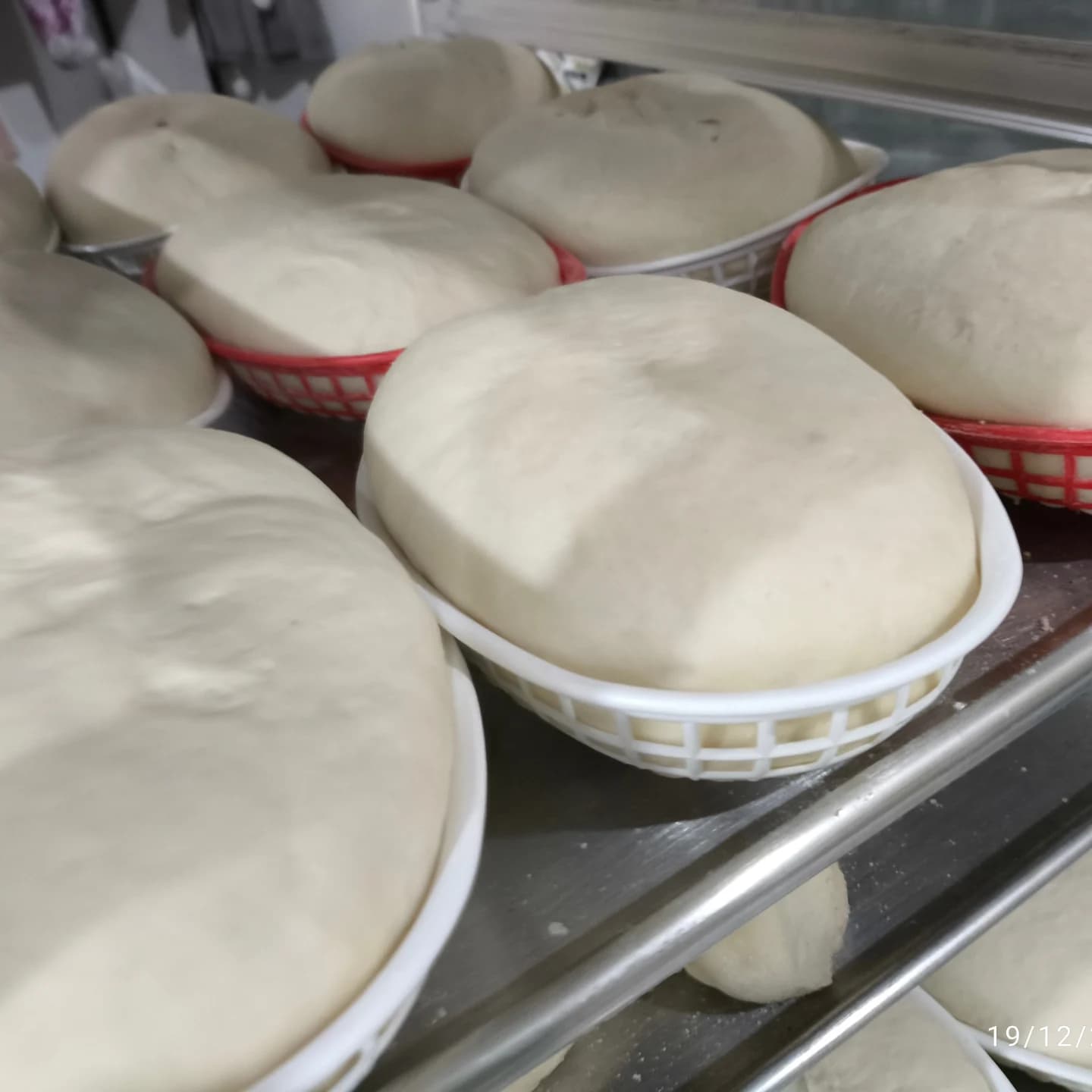Hands kneading artisan bread dough